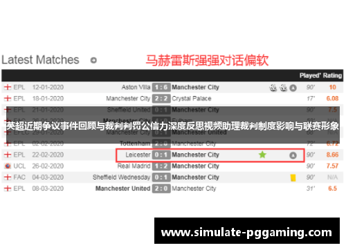 英超近期争议事件回顾与裁判判罚公信力深度反思视频助理裁判制度影响与联赛形象 英超近期争议事件回顾与裁判判罚公信力深度反思视频助理裁判制度影响与联赛形象